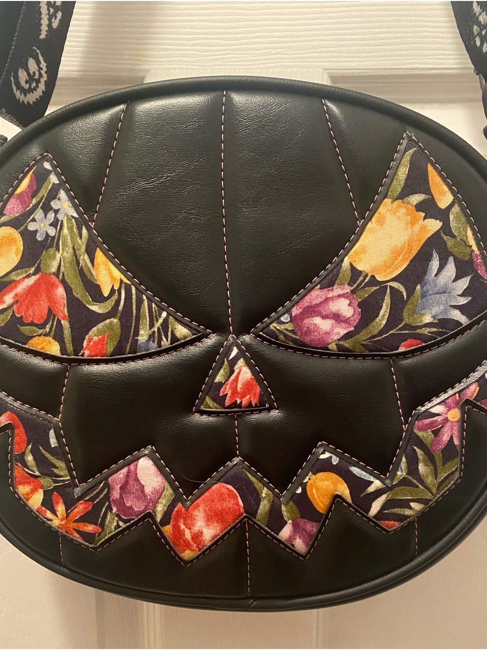 Love Pain and Stitches Bad Company Floral Pumpkin Kult Crossbody Bag NWOT